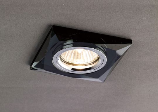 Diyas IL30812BL Crystal Downlight Chamfered Square Rim Only Black IL30800 Required To Complete The Item