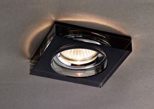 Diyas IL30822BL Crystal Downlight Deep Square Rim Only Black IL30800 Required To Complete The Item