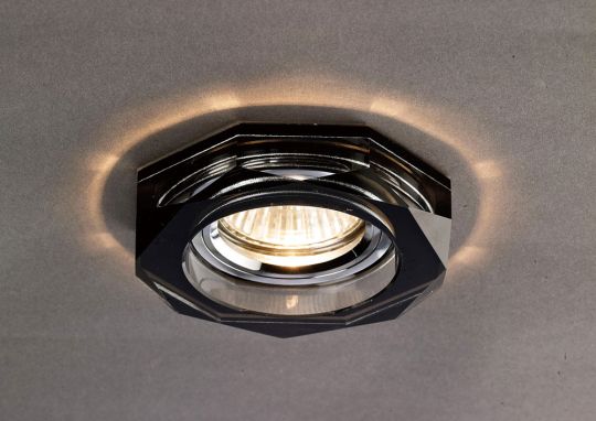 Diyas IL30823BL Crystal Downlight Deep Hexagonal Rim Only Black IL30800 Required To Complete The Item