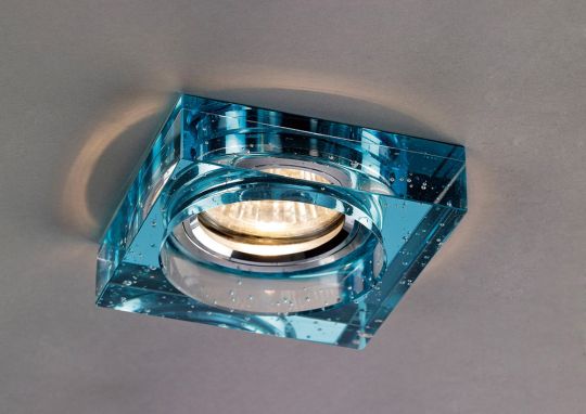 Diyas IL30832AQ Crystal Bubble Downlight Square Rim Only Aqua IL30800 Required To Complete The Item