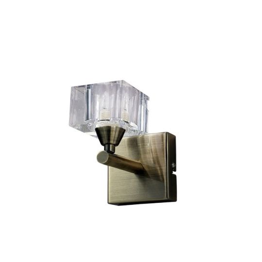 Mantra Cuadrax Wall Switched 1 Light G9 Antique Brass