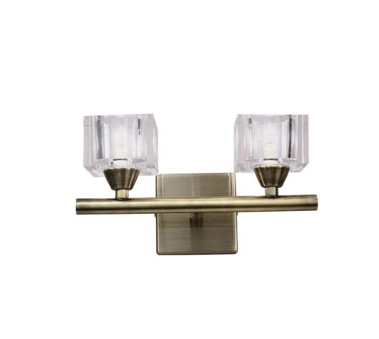 Mantra Cuadrax Wall 2 Light G9 Antique Brass