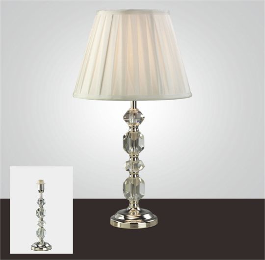 Diyas IL11004 Dana Crystal Table Lamp Without Shade 1 Light Silver Finish