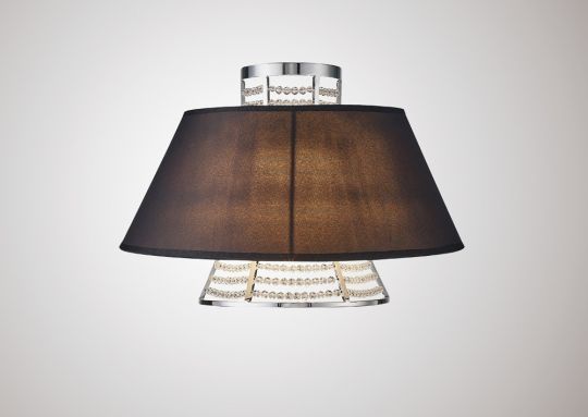 Diyas IL30054/BL Davina Wall Lamp With Black Shade 2 Light Polished Chrome/Crystal