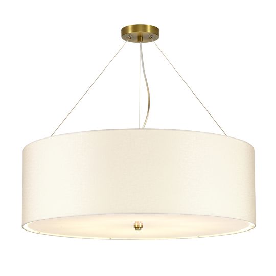 Designer's Lightbox Pearce 30" Pendant with Aged Brass Ceiling Pan DL-PEARCE30-7LT-IV-AB