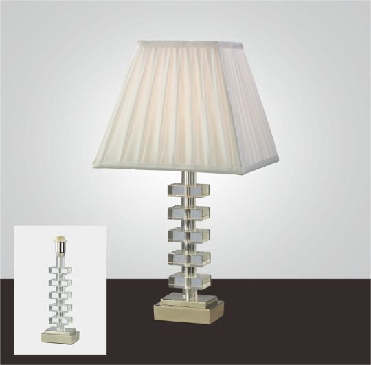 Diyas IL11005 Dusit Crystal Table Lamp Without Shade 1 Light Silver Finish