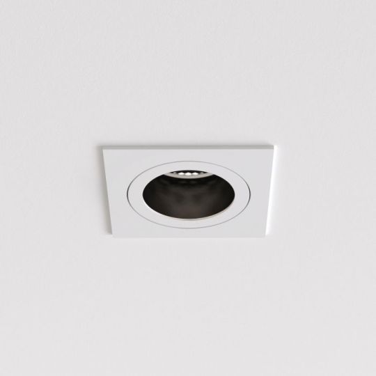 Astro Pinhole Slimline Square Fixed Fire-Rated IP65 Bathroom Downlight in Matt White