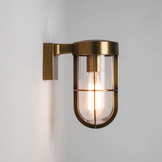Astro Cabin Wall Outdoor Wall Light in Antique Brass