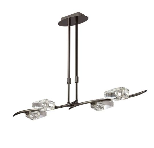 Mantra Eclipse Linear Telescopic 4 Light G9 Bar Black Chrome