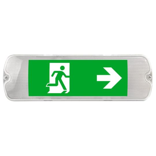 Kosnic Mulu IP65 LED Emergency Exit Sign or Emergency Bulkhead Luminaire, Black (EESN0105S65-BLK)