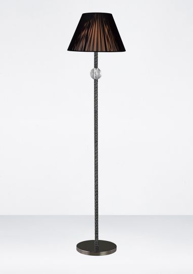 Diyas Lighting - Elena Floor Lamp 1 Light Black Chrome/Crystal - IL30690