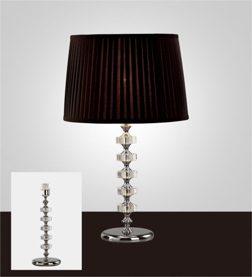 Diyas IL11023 Elenor Crystal Table Lamp Without Shade 1 Light Silver Finish