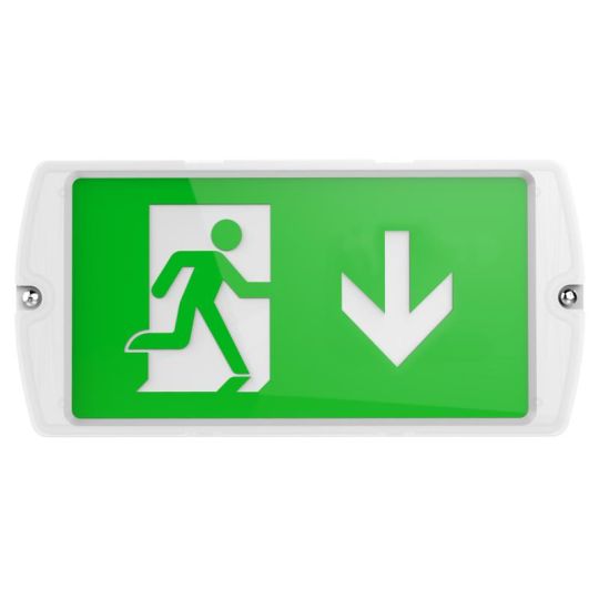 Kosnic Manot IP65 Multi-Purpose LED Surface or Recessed Emergency Exit Bulkhead for Walls or Ceilings (ESGN0305R65)