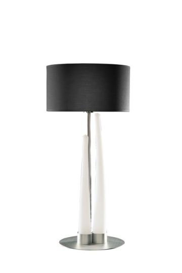 Mantra Estalacta Table Lamp 3 Light GU10 Indoor Silver/Opal White With Black Shade