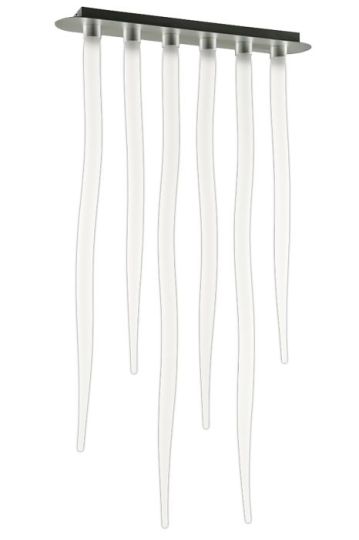 Mantra Estalacta Ceiling Light GU10 6 Light GU10 Linear Bar Indoor Silver/Opal White