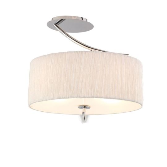 Mantra Eve Semi Flush 2 Light E27 Polished Chrome With White Oval Shade