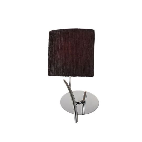 Mantra Eve Wall Lamp Switched 1 Light E27 Polished Chrome With Black Oval Shade