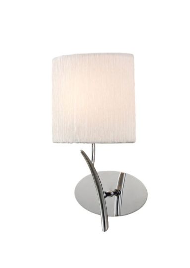 Mantra Eve Wall Lamp Switched 1 Light E27 Polished Chrome With White Oval Shade