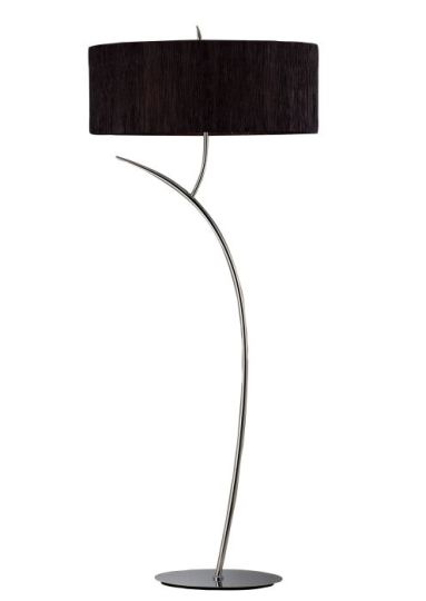 Mantra Eve Floor Lamp 2 Light E27 Polished Chrome With Black Oval Shade