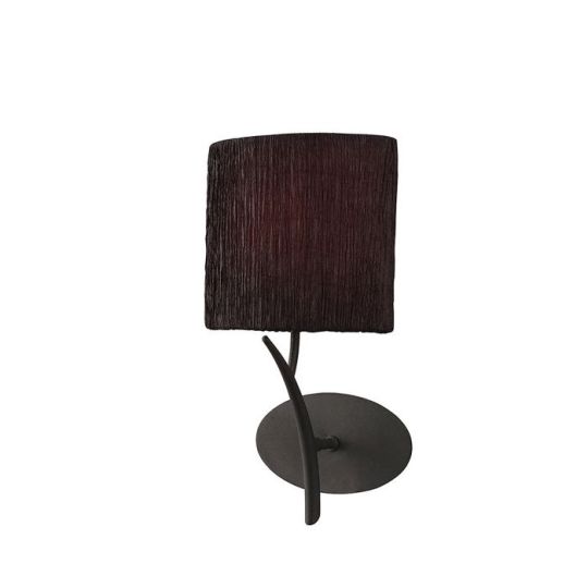 Mantra Eve Wall Lamp 1 Light E27 Anthracite With Black Oval Shade