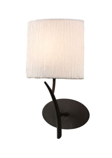 Mantra Eve Wall Lamp Switched 1 Light E27 Anthracite With White Oval Shade