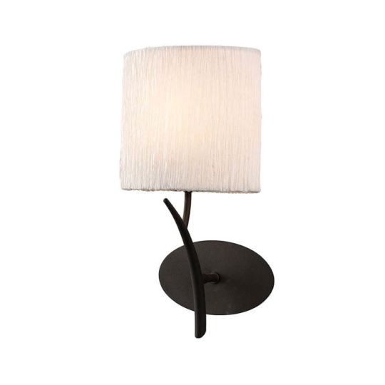 Mantra Eve Wall Lamp 1 Light E27 Anthracite With White Oval Shade