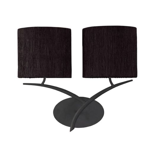 Mantra Eve Wall Lamp 2 Light E27 Anthracite With Black Oval Shades
