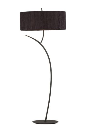 Mantra Eve Floor Lamp 2 Light E27 Anthracite With Black Oval Shade