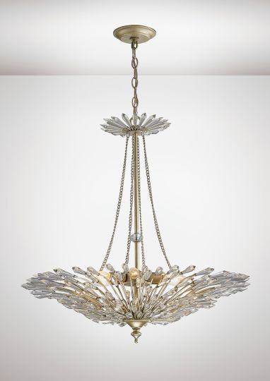 Diyas IL31672 Fay Pendant 6 Light E14 Aged Gold/Silver/Crystal
