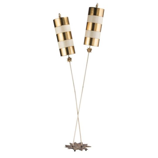 Flambeau Nettle Luxe 2 Light Floor Lamp - Gold