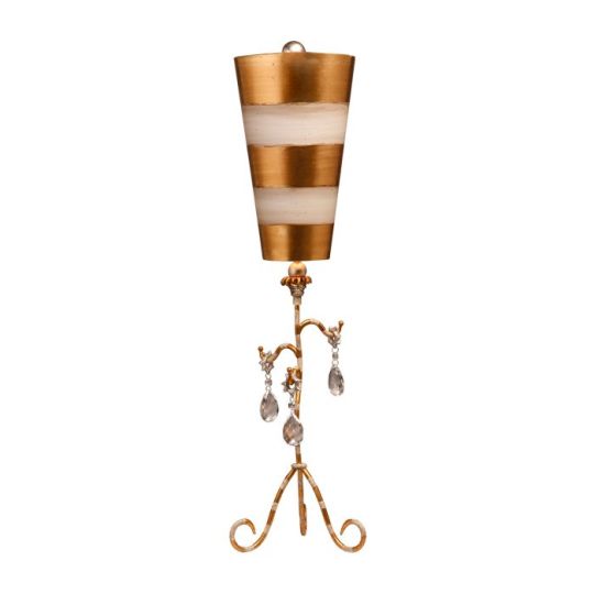 Flambeau Tivoli 1 Light Table Lamp - Gold & Cream Patina