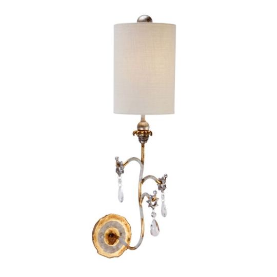 Flambeau Tivoli 1 Light Wall Light - Gold & Cream Patina