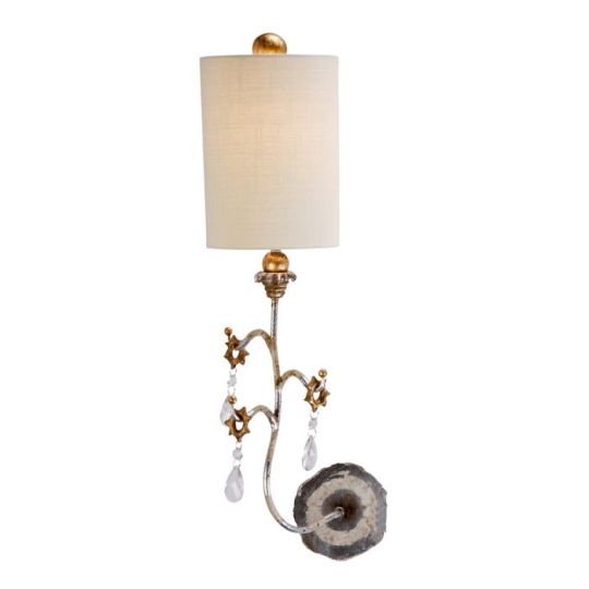 Flambeau Tivoli 1 Light Wall Light - Silver & Cream Patina