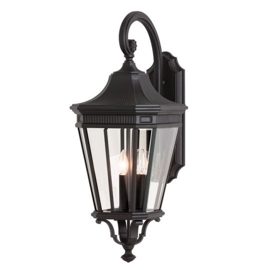 Feiss Cotswold Lane 3 Light Large Wall Lantern - Black