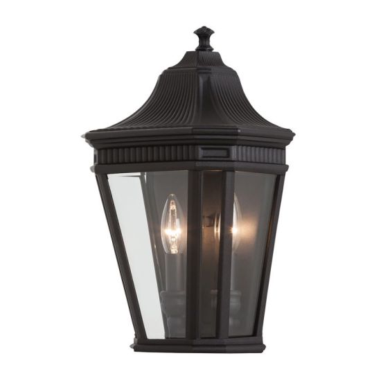 Feiss Cotswold Lane 2 Light Half Wall Lantern - Black