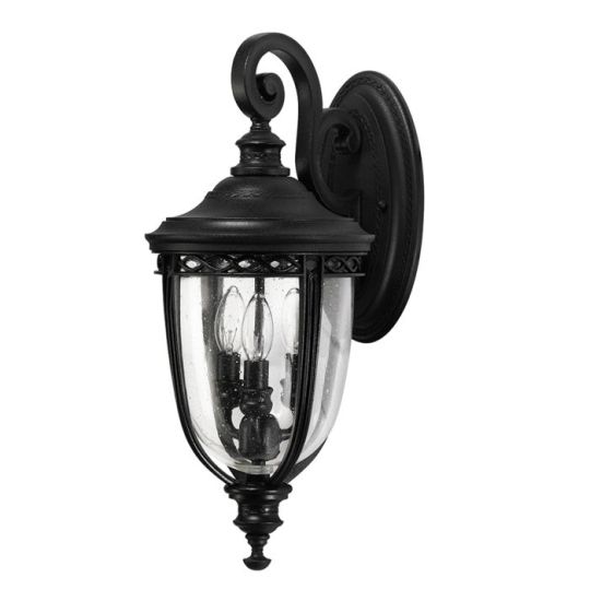 Feiss English Bridle 3 Light Medium Wall Lantern - Black