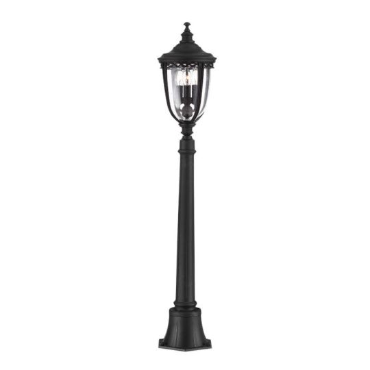 Feiss English Bridle 3 Light Medium Pillar - Lantern Black