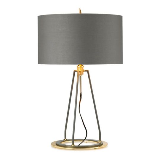 Elstead Lighting Ferrara Table Lamp - Grey And Polished Gold