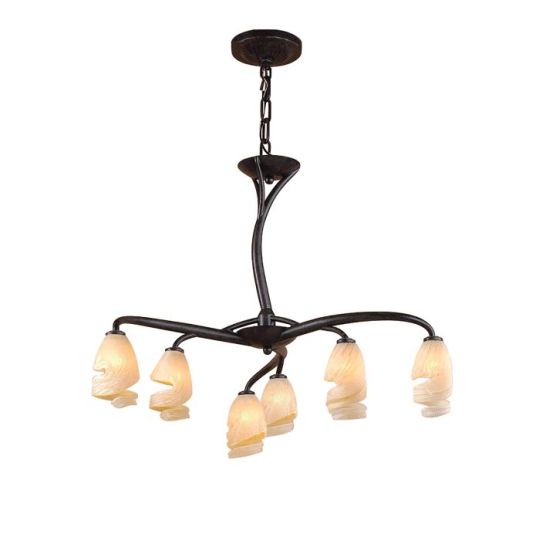 Mantra Forest Pendant 3 Arm 6 Light G9 Brown/Black Oxide
