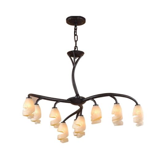 Mantra Forest Pendant 3 Arm 9 Light G9 Brown/Black Oxide