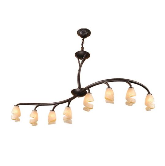Mantra Forest Semi Ceililng 8 Light G9 Bar Brown Black Oxide
