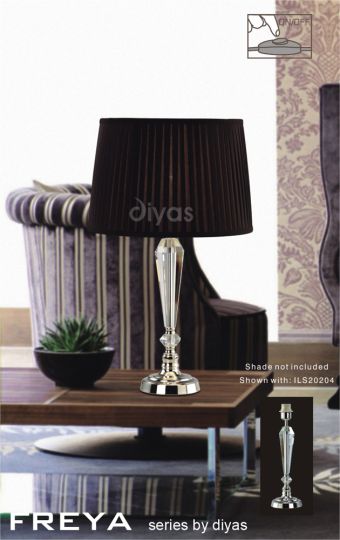 Diyas Lighting IL11025 - Freya Crystal Table Lamp Without Shade 1 Light Silver Finish