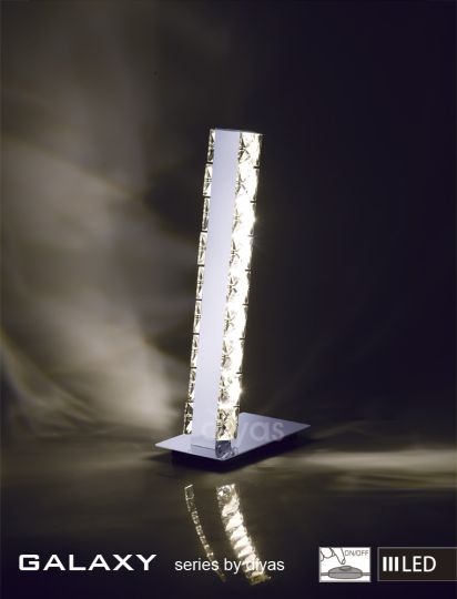 Diyas Lighting IL80040 - Galaxy Table Lamp 3W LED 3600K Polished Chrome/Crystal