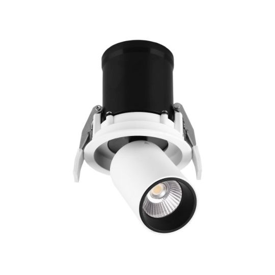 Mantra Garda Retractable Recessed Swivel Spotlight 7W 2700K 610lm Matt White & Black Cut Out 84mm Driver Included Driver Included 3yrs Warranty
