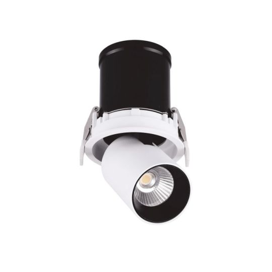 Mantra Garda Retractable Recessed Swivel Spotlight 12W 2700K 1020lm Matt White & Black Cut Out 84mm Driver Included Driver Included 3yrs Warranty