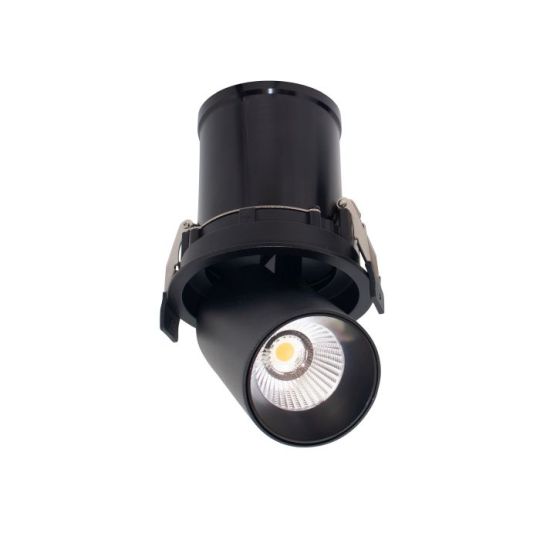 Mantra Garda Retractable Recessed Swivel Spotlight 12W 2700K 1020lm Black Cut Out 84mm Driver Included Driver Included 3yrs Warranty