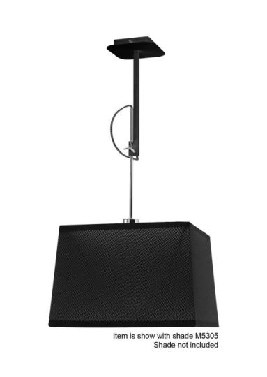 Mantra Habana Telescopic Square Pendant 1 Light WITHOUT SHADE E27 Black/Polished Chrome