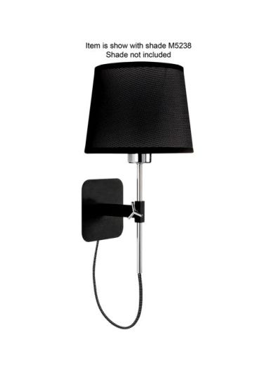 Mantra Habana Wall Lamp Telescopic WITHOUT SHADE 1 Light E27 Black/Polished Chrome
