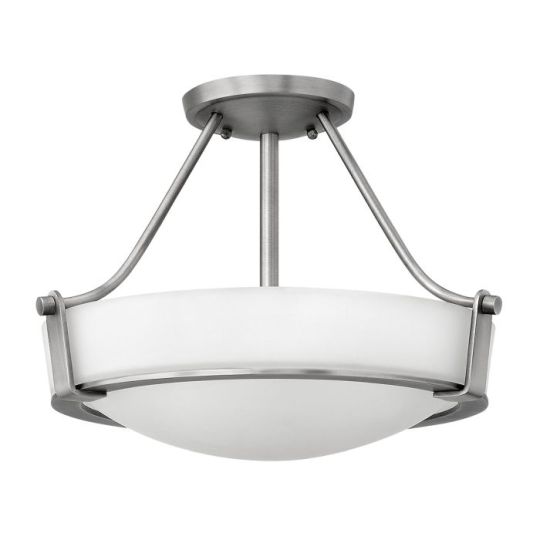 Hinkley Lighting Hathaway 3 Light Small Semi-Flush - Antique Nickel