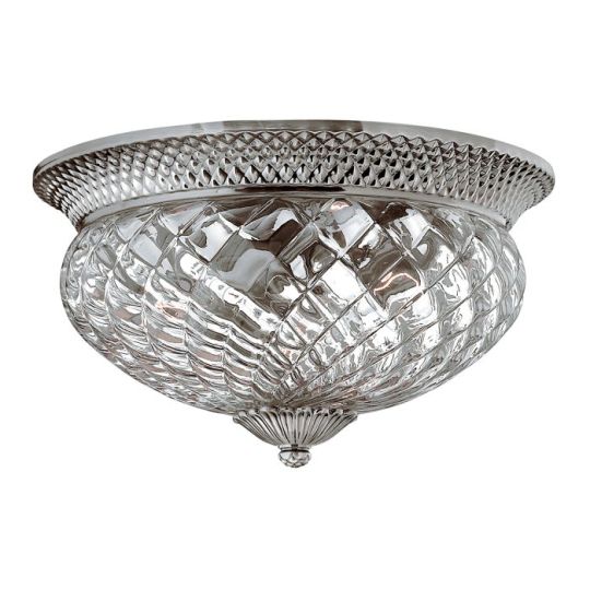 Hinkley Lighting Plantation 3 Light Large Flush - Polished Antique Nickel 